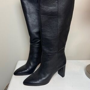 Essex Lane El Mallore Black Dakota Leather Ladies Boots Wide Leg Size 8.5 EUC